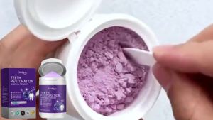 Oralhoe Purple Teeth Whitening Powder Gentle care for cleaning teeth protecting gums fresh breath dental care powder