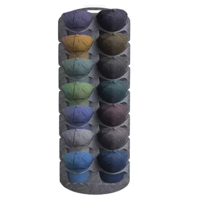 14 Hold Felt Baseball Cap Organizer Wall Door Mounted Hat Display with Width Space Saving Storage