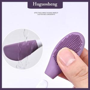 [huguosheng] แปรงมาส์กหน้าซิลิโคนสองหัวแปรงนวดหน้าแปรงทำความสะอาดใบหน้าอุปกรณ์ขูดทำความสะอาดหน้าแบบทำมือ