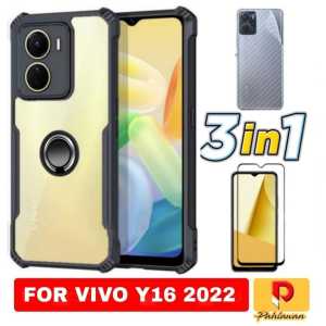 PAKET 3 IN 1 HARD CASE VIVO Y27 4G 2023 / VIVO Y27 5G 2023 / VIVO Y16 2022 SOFCASE SUPER SLIM EXCELLENT CINCIN RINKG