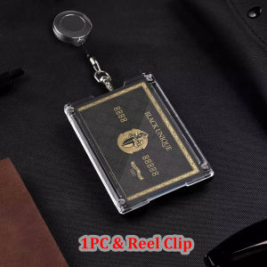 NEW US Mechanical Style Badge Wallet ID Credit Card Holder with Lanyard Retractable Reel Metal Clip for Office worker Name tag Chest Card Cases Holds 1-4 Cards