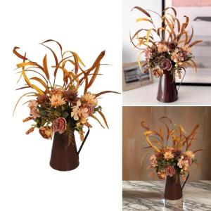 Hoa giả trong kim loại bình cho lễ Tạ ơn đám cưới Halloween Lá Giả cho phòng ngủ phòng khách