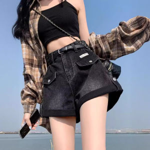 COD美式做旧复古刺绣牛仔半身裙女夏季高腰辣妹a字防走光包臀短裤裙2026新品