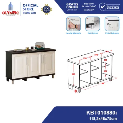 Olympic Kitchen Set 3 pintu / Meja Dapur/ Kabinet Bawah/ KBT010880