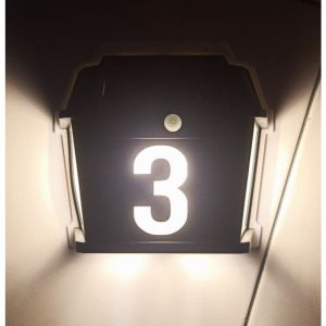 LED Solar House Number Light Outdoor Lighting Motion Sensor Automatic Night Light Lampu Solar Light Dinding Down Light