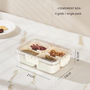 New Seasoning Box Spice Jar Multi Compartment Salt Pepper Spice Jars Pots Kitchen Accessories Condiment Container