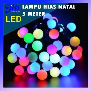 Lampu Hias Tumblr Lampu Anggur Lampu Natal Bulat Bola LED RGB 5 Meter Warna Warni Lampu Hias Natal