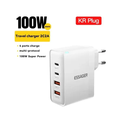 【Foundry Vale】 Essager 100W GaN USB Type C Caricabatterie PD QC Quick Charge 4.0 3.0 Type C Ricarica Rapida Per 14 13 12 Macbook