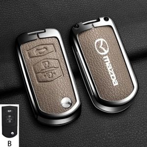 Zinc Alloy Car Remote Key Case For Mazda 2 3 5 6 rx8 mx5 cx3 cx5 cx7 Key Protector Key Fob Cover Keychain