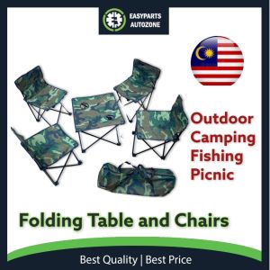 Autozone Folding Chair And Table Set For Picnic Camping Fishing Chair Outdoor Table Set Camping Chair Camping Table Meja