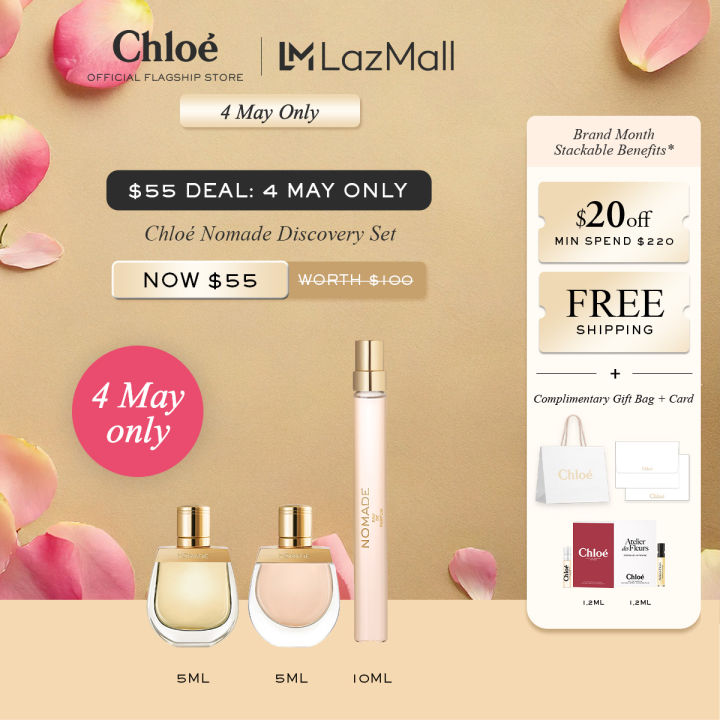 [ 4 MAY ONLY | BUY AT $55 ] Chloé Nomade Discovery Set (10ml Nomade EDP + 2 X 5ml mini fragrance) | Gift Set For Her