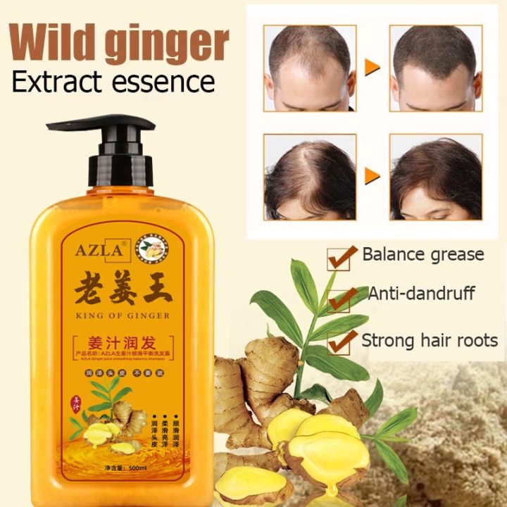 Original AZLA Ginger Shampoo 500mL for Hair Loss Herbal Ginger Extract ...