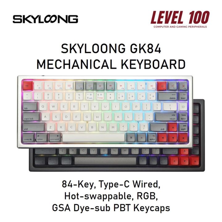 Skyloong Gk84 Mechanical Keyboard 【84-key  Hot-swap  Rgb】 