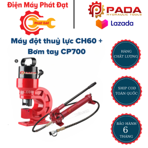 Máy Đột Lỗ Thủy Lực CH60 và Bơm tay thủy lực CP700 - Bảo hành 6 tháng