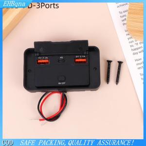 COD Kép PD kép QC 3.0 USB Car Charger 12V RV USB Outlet Bảng điều chỉnh sạc nhanh ổ cắm với switch vôn kế cho thuyền xe máy