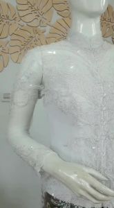 atasan kebaya akad nikah /pengantin model tunik tulle payet. tl