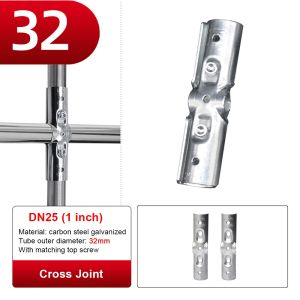 NOBLELYN 1Pcs Carbon Steel Galvanized Pipe Joint 20/25/32mm Round Fixed Clamp Durable Tube Connector Clothes Display