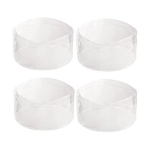 SDFBN 4Pcs Clear Outdoor Folding Water Basins Portable PVC Transparent Ice Bucket Water Storage Bucket Large Capacity Washing Up Bowl for Travel Camping