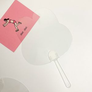 XIJIBAN 6PCS Transparent Transparent Hand Fans DIY Doodle Plastic Graffitiable Fan Creative DIY Crafts Painting Fans Handicraft Projects