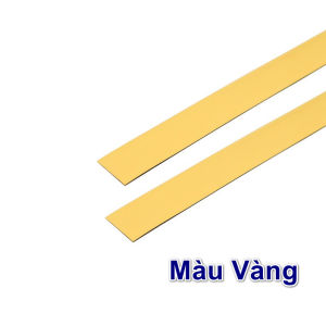 Cuộn Dây Dán PVC Viền Dạng Phẳng Trang Trí Màu Vàng Bạc Dài 1m