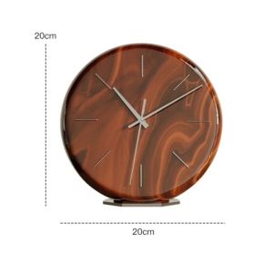 xpkQ Simple Table Clocks Mid-century Modern Amber Wood Texture Vertical Table Clocks Retro Luxury Study Living Room Home Decoration 6B2Z9