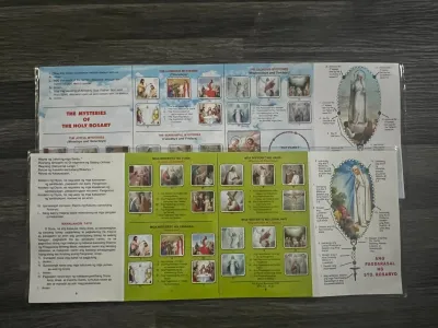 ROSARY Guide with Plastic cover - (14 x 5.5 inches)