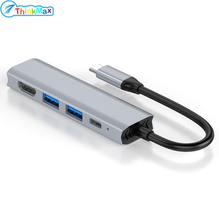 USB C Hub Adapter 4 In 1 Type C Hub Adapter High-Speed Transmission 4K ...