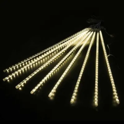 LAMPU LED METEOR 8 10 BATANG 50 CM POHON RGB 8 HIAS DEKORASI WARNA ANTI AIR MERAH PUTIH KUNING