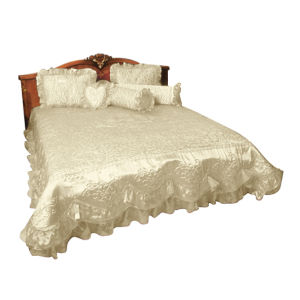 Rosanna - Sprei Pengantin Rumbai 1 Hati Blue Broken White Cream Gold Green Maroon Peach Pink