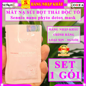 SET 5 GÓI mặt nạ thải độc detox sennio chính hãng mặt nạ sủi bọt sennio hàn quốc kiêm sữa rửa mặt trắng da ngừa mụn nano phyto detox mask màu hồng SNO