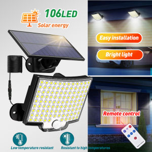 228LED Solar Lights Outdoor Motion Sensor Solar Street Wall Lamp 3 Mode Waterproof For Garden Decoration