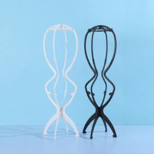 SDG Adjustable Folding Wig Stand Portable Plastic Wig Display Stand 20 Inch Long Wig Stand Women