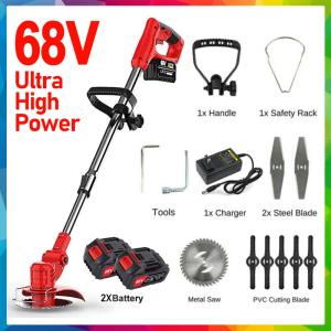 Makita Grass Cutter 68V Cordless Electric Lawn Mower Trimmer Rechargeable Portable Garden Weed Cutter Garden Trimmer
