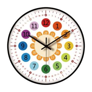 8Inch Cartoon Wall Clock For Kids Early Education Telling Time Teaching Clock With Easy To Read Number Time Management