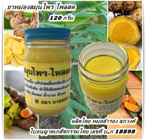 น้ำมัน หม่อง สมุนไพร ปรุงร้อนกลางๆ สูตรน้ำมันสมุนไพร ไพลสด บรรจุ 120 กรัม