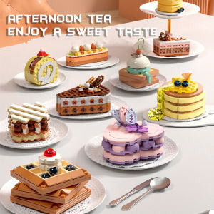 MENYORD Creative Cake Dessert Food Building Block Set Dream Girl Friend Baking Dessert Shop Set ollectible Gift for Kids Boys and Girls Ages 6+ (New 2023，Compatible with Lego Creator Set)