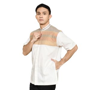 (BONUS DUS) Baju Koko Putih Pria Songket Tebal Bagus Tidak Terawang Lengan Pendek MOERBA 18D2431656