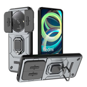 Case For Xiaomi RedmiA3 A 3 4G 2024 Redmi A3 A 3Phone Case Shockproof Armor Slide Camera Lens Protection Ring Stand Cover For Back Cases