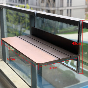 Iron Bar Table Household Balcony Hanging Table Outdoor Furniture Balcony Railing Bar Table Internet Celebrity Balcony Hanging Table Foldable Waterproof