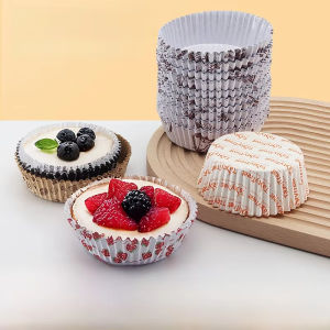 100PCS Baking Paper Cups Round Greaseproof Non-Stick Heat Resistant Oval Cake Paper Mufin Liners For Muffins Cupcakes