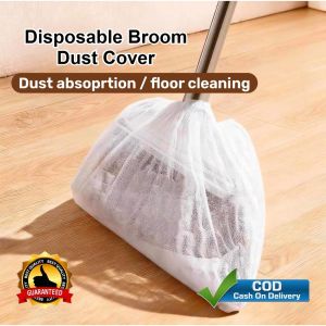 Disposable Broom Head Dust Cover Non-Woven Fabric Elastic Sleeves Anti-Static Hair & Dust Sheets for Floor Cleaning