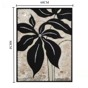 FFBH Hand Drawn Framed Wall Painting Creative Eastern Aesthetics Framed Wall Painting Living Room Paints Pictures Wall Decoration R3K9L