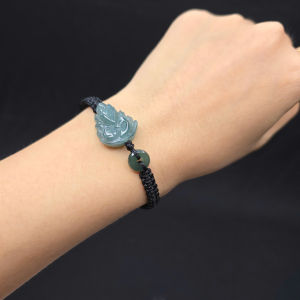 Q1544 Vòng hồ ly chúa Lam Ngọc mix 1 đồng điếu Lam Ngọc tết handmade kiểu lạ - Phong Thuỷ TUDO