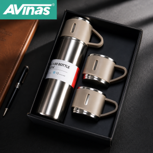 AVINAS 500ML Stainless Steel Thermos Vacuum Flask Set Vacuum Insulated Tumbler With Cups