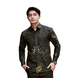 Pripoen Batik Pria Lengan Panjang Baju Batik Modern Kemeja Kantor Batik Pekalongan