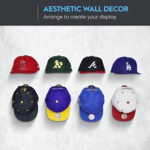 4pcs Adhesive Hat Hooks Door Hat Holder Baseball Cap Rack Hanging Organizer Wall Storage Strong Hold Cap Hooks