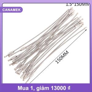 【CANAMEK】 20pcs dây dây móc chìa khóa dây thép không gỉ Keychain Carabiner cáp vòng chìa khóa