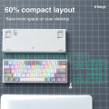 SOLAKAKA Hot-swappable Wireless Mechanical Keyboard 61 Keys RGB Backlit Bluetooth+2.4G Wireless+Type-C Wired 3-mode Connection Gaming Keyboard (SK961 ). 