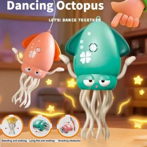 LED Dancing Funny Jellyfish Toy Smart Obstacle Avoidance Interactive Moving Toy Cartoon Electronic Jellyfish Toys for Kids Gift