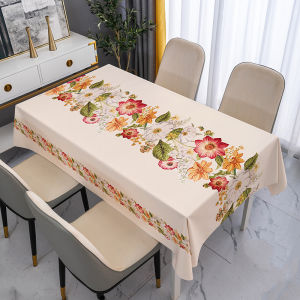 European Printed Tablecloth - Waterproof Oil Resistant Stain Resistant Easy to Clean Dining Table Cloth Thick Table Cover Mantel